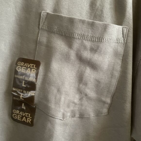 Gravel Gear SS Teflon Slate Green Pocket Tee Shirt Mens Size Large - Picture 3 of 11